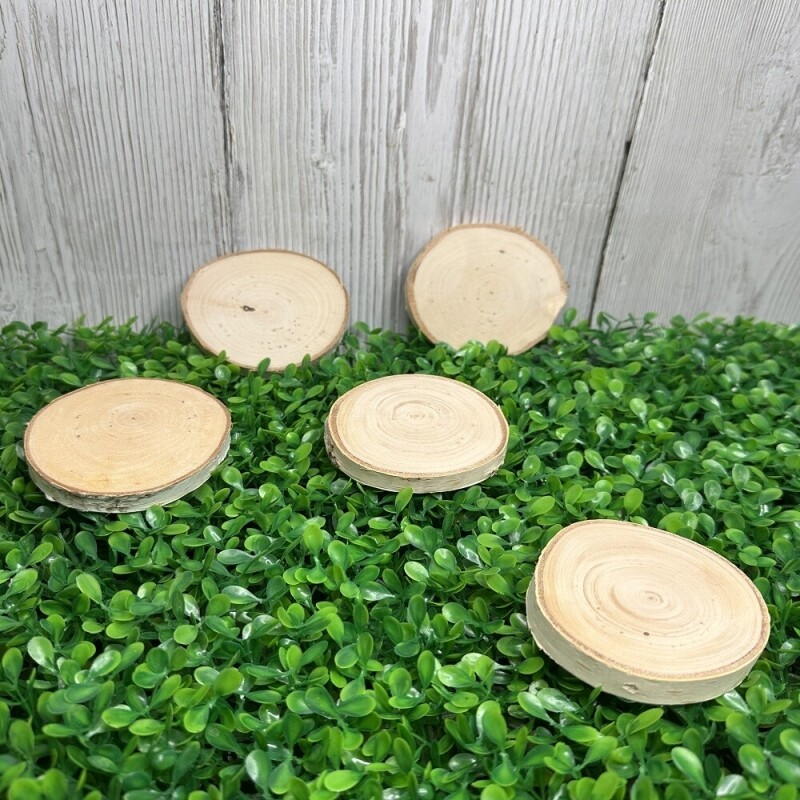 강원더몰,자작나무 나무 편 원형 10개 1set 컵받침 DIY 교구용 공예용